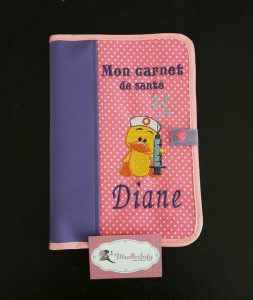 Housse protège carnet de santé broder Canard